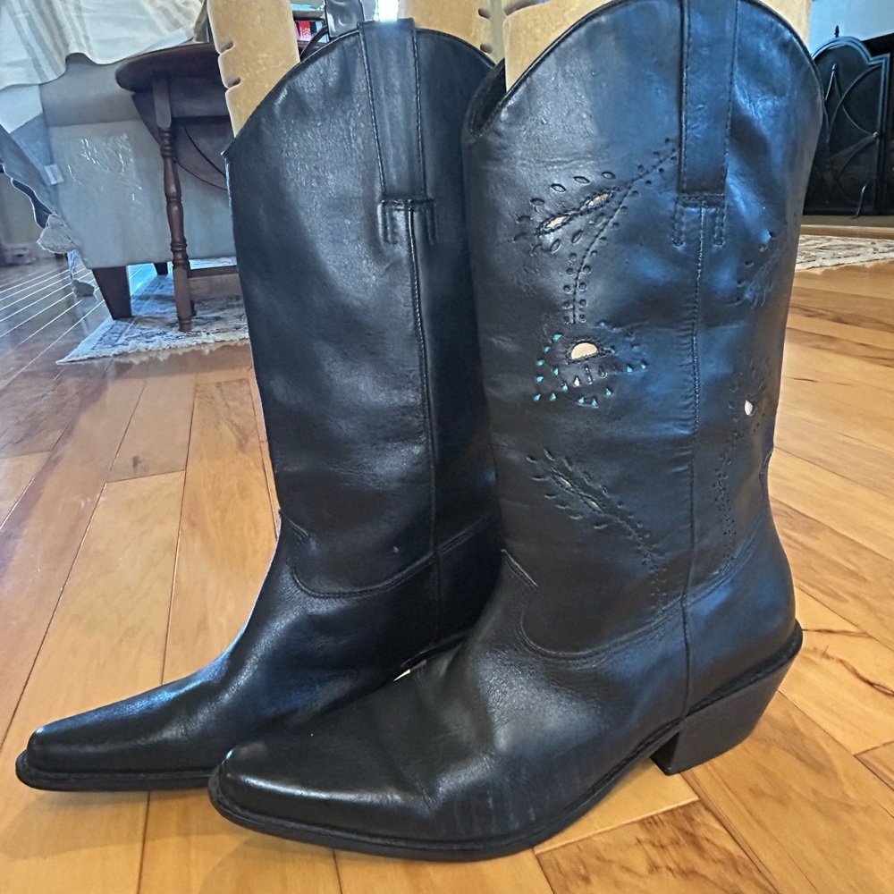 Matisse Black Leather Women's Western Cowboy Cowgirl Boots